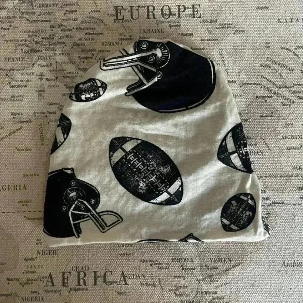 Posh Peanut 0-3mo Beanie Hat Touchdown Print